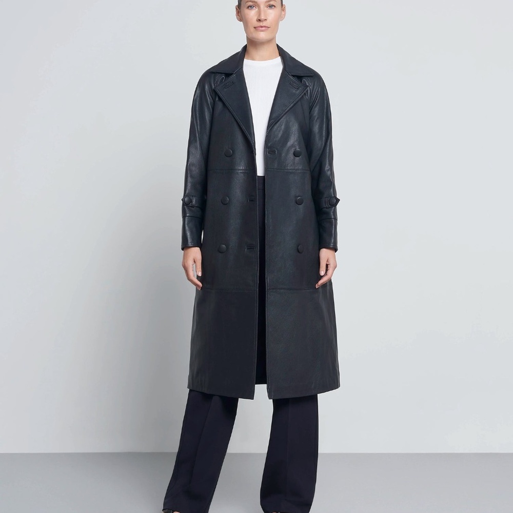 REAL Leather Trench coat